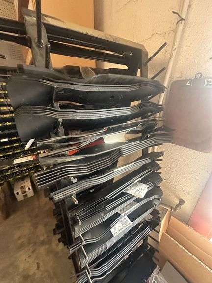 Lot of Large A-Frame Rack of Replacement Lawn Mower Blades