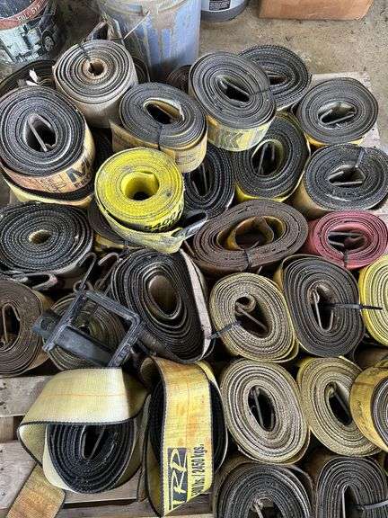 Lot of Rolled Heavy Duty Tie Down/Tow Straps
