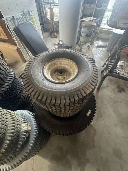 Lot of Assorted New & Used Mower Tires