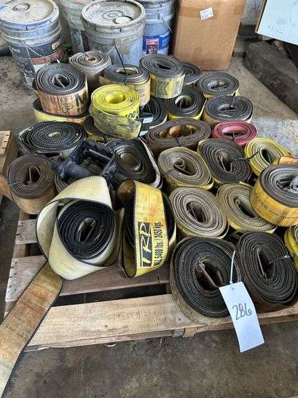 Lot of Rolled Heavy Duty Tie Down/Tow Straps