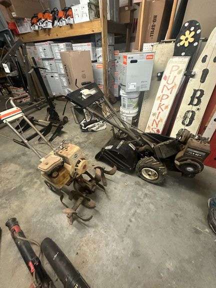 lot of 2 Antique Roto Tillers