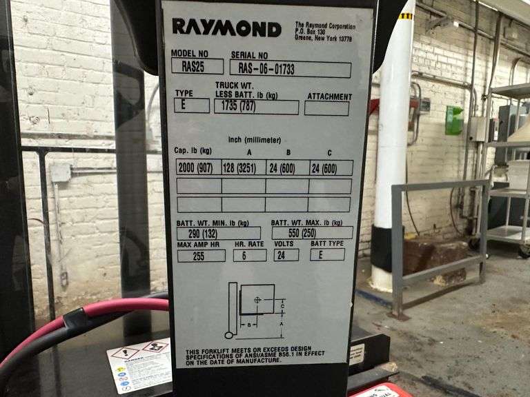 Raymond Model RA-S25 Long Reach Electriic Pallet Lift Model RA-S25 (non-functional)