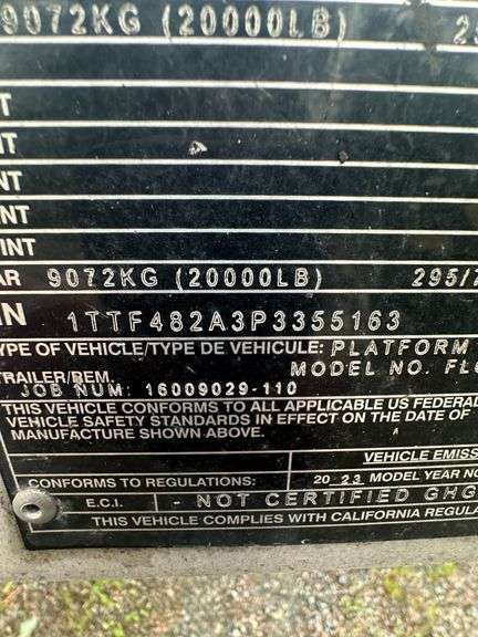 2023 Benson 524 48' Flatbed Trailer VIN# 1TTF482A3P3355163