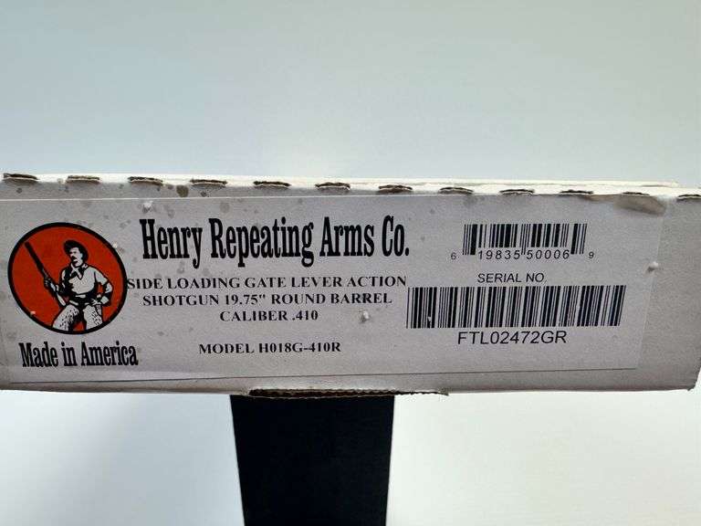 Henry Repeating Arms, Model H018G-410R, Serial # FLT02472GR, Lever Action, 410