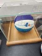1990's Charlotte Hornets Team Signed Ball in Display Case