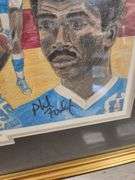 "Tar Heel Heroes" By Fritz Kling Framed and Matted Print Signed By Dean Smith and Phil Ford