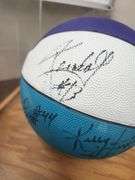1990's Charlotte Hornets Team Signed Ball in Display Case