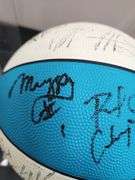 1990's Charlotte Hornets Team Signed Ball in Display Case