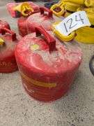 Five Red Eagle Gas Cans