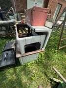 Lot of Antique Grill Parts and Milwaukee Tool Box