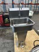 Two Stainless Pedal Operated Hand Wash Sinks