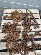 Lot of 4 Sets of Freight Chains & Binders