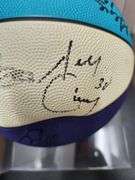 1990's Charlotte Hornets Team Signed Ball in Display Case