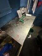 Basin Sink & Steel Topped Table w/ Contents