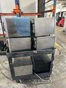 Six Commercial Microwaves on rolling cart