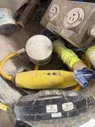 Brentwood Wheelbarrow With Tools, Cords, Filters, & Plastic Sheeting