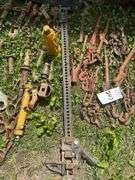 Lot of Assorted Steel Shackles, Fittings, Binders, & other Freight Rigging Tools