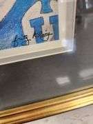 "Tar Heel Heroes" By Fritz Kling Framed and Matted Print Signed By Dean Smith and Phil Ford