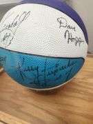 1990's Charlotte Hornets Team Signed Ball in Display Case