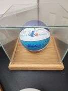1990's Charlotte Hornets Team Signed Ball in Display Case
