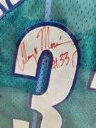 Alonzo Mourning Autographed Framed and Matted Charlotte Hornets Jersey