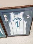 Tyrone "Muggsy" Bogues Autographed Framed and Matted Charlotte Hornets Jersey