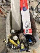 Brentwood Wheelbarrow With Tools, Cords, Filters, & Plastic Sheeting