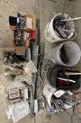 LARGE HARDWARE LOT: ANCHORS, STUDS, PLATES, MOUNTS