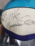 1990's Charlotte Hornets Team Signed Ball in Display Case