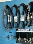 Large Lot of Assorted V-Belts & Hose Clamps