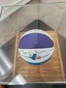 1990's Charlotte Hornets Team Signed Ball in Display Case