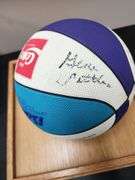 1990's Charlotte Hornets Team Signed Ball in Display Case