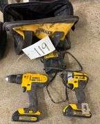 Two Dewalt 20V Max Cordless Tools With Charger And Bag