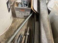 LARGE HARDWARE LOT: ANCHORS, STUDS, PLATES, MOUNTS