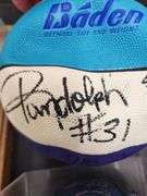 1990's Charlotte Hornets Team Signed Ball in Display Case
