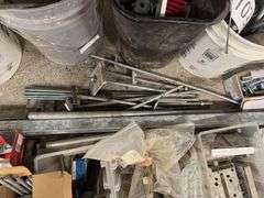 LARGE HARDWARE LOT: ANCHORS, STUDS, PLATES, MOUNTS