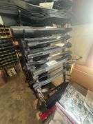 Lot of Large A-Frame Rack of Replacement Lawn Mower Blades