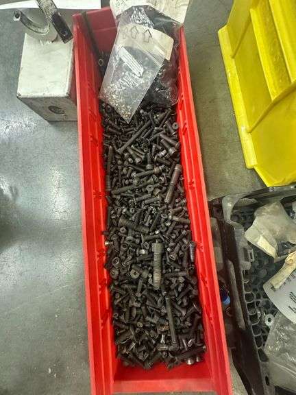 Large Red Tray with Button Heads