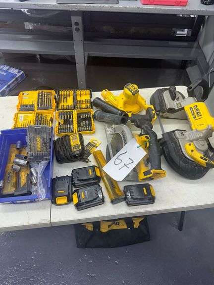 Grouping of DeWalt 20V Max Battery Powered Tools & Accessories