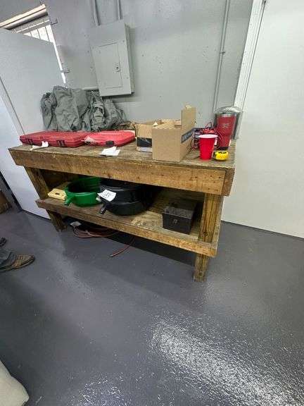 Wooden Workbench Table *NO Contents*