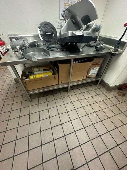 Stainless Steel Prep Table with Can Opener