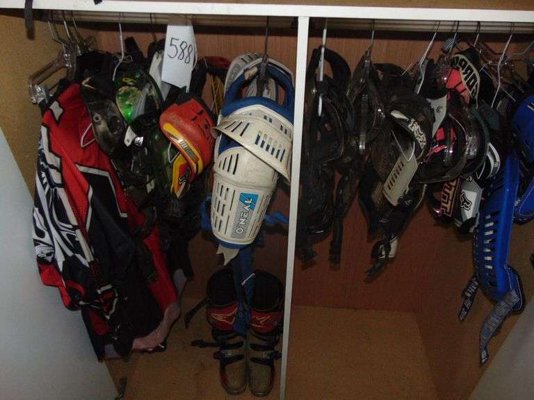 Contents of Cabinet Motorcycles Protected Riding Gear