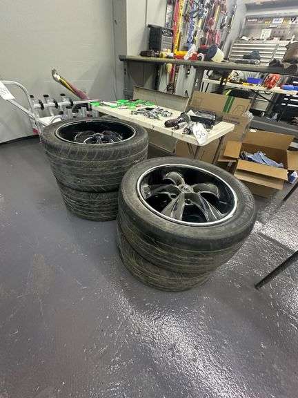 Set of Performance Tires On Foose Aluminum Racing Rims