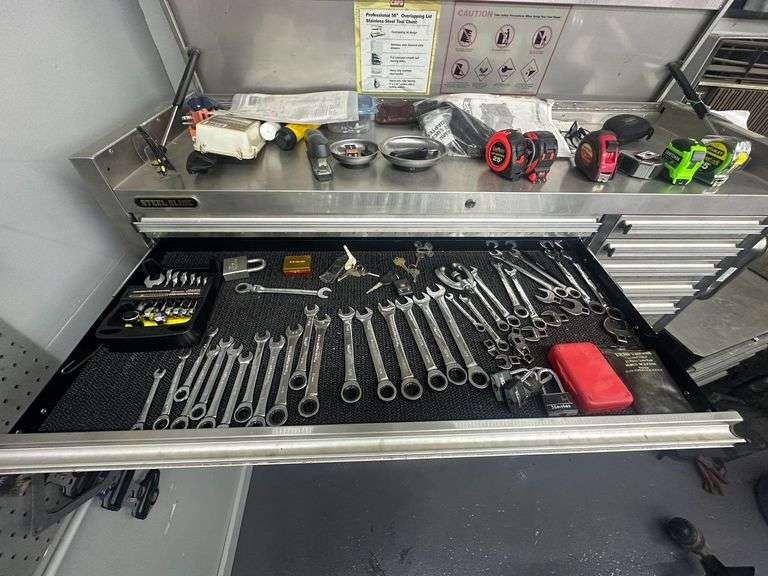 Assorted Wrenches w/ Ratcheting Socket Wrench & Crows Foot Wrenches