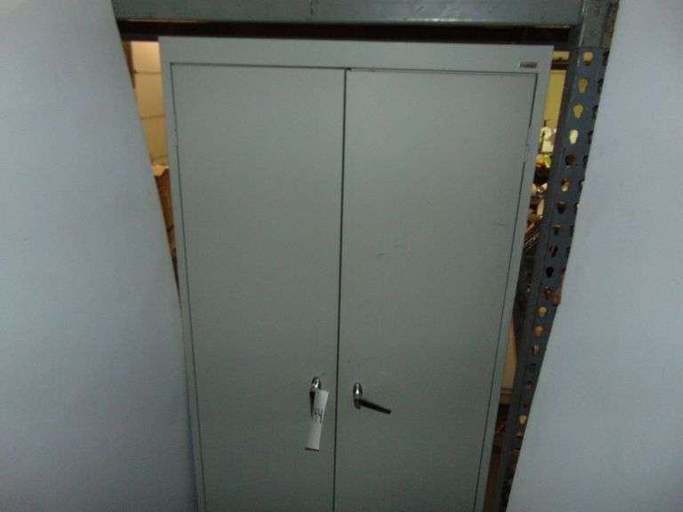 Metal Two Door Cabinet & Contents of Jars