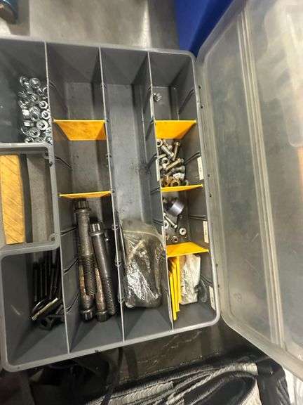 Five Assorted Bins Nuts Bolts & Washers