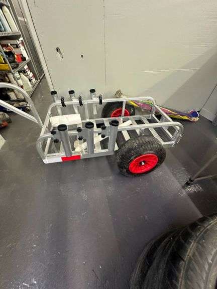 Pull Behind Beach, Fishing Equipment Cart w/ Heavy Duty "Beachcomber" Type Wheels