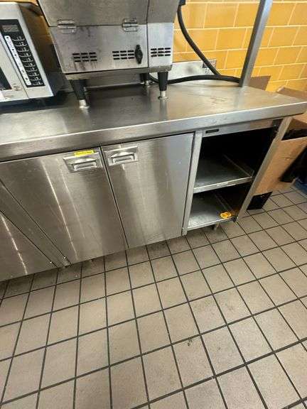 Stainless Steel Prep / Work Station with Storage, Shelving, Refrigerated Counter Top