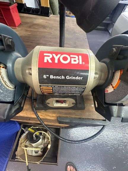 Wood Work Bench with Ryobi 6" Grinder