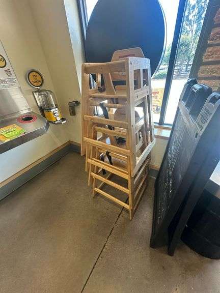 Three Children's High-Chairs & One Sandwich Board